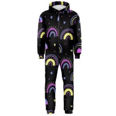 Wallpaper Pattern Rainbow Hooded Jumpsuit (men)