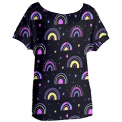 Wallpaper Pattern Rainbow Women s Oversized T-shirt