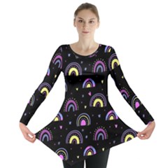 Wallpaper Pattern Rainbow Long Sleeve Tunic 