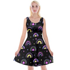 Wallpaper Pattern Rainbow Reversible Velvet Sleeveless Dress