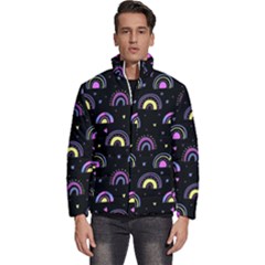 Wallpaper Pattern Rainbow Men s Puffer Bubble Jacket Coat