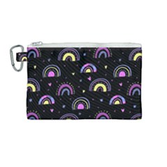 Wallpaper Pattern Rainbow Canvas Cosmetic Bag (medium)