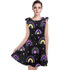 Wallpaper Pattern Rainbow Tie Up Tunic Dress