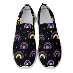 Wallpaper Pattern Rainbow Women s Slip On Sneakers