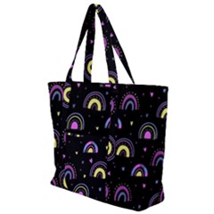 Wallpaper Pattern Rainbow Zip Up Canvas Bag