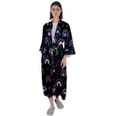 Wallpaper Pattern Rainbow Maxi Satin Kimono