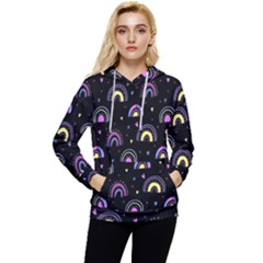 Wallpaper Pattern Rainbow Women s Lightweight Drawstring Hoodie