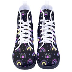 Wallpaper Pattern Rainbow Kid s High-top Canvas Sneakers