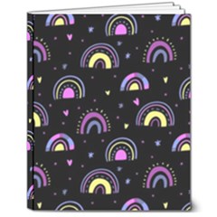 Wallpaper Pattern Rainbow 8  X 10  Hardcover Notebook by Maspions