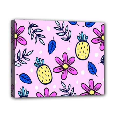 Flowers Petals Pineapples Fruit Canvas 10  X 8  (stretched)