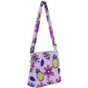 Flowers Petals Pineapples Fruit Zipper Messenger Bag View1