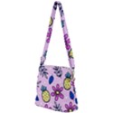 Flowers Petals Pineapples Fruit Zipper Messenger Bag View2