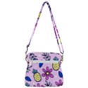 Flowers Petals Pineapples Fruit Zipper Messenger Bag View3