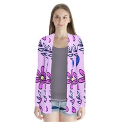 Flowers Petals Pineapples Fruit Drape Collar Cardigan