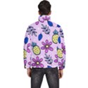 Flowers Petals Pineapples Fruit Men s Puffer Bubble Jacket Coat View4