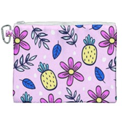 Flowers Petals Pineapples Fruit Canvas Cosmetic Bag (xxl)