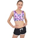 Flowers Petals Pineapples Fruit V-Back Sports Bra View1