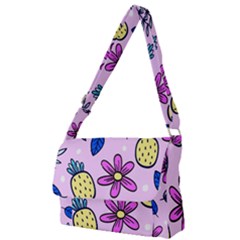 Flowers Petals Pineapples Fruit Full Print Messenger Bag (s) by Maspions