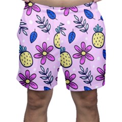 Flowers Petals Pineapples Fruit Men s Shorts