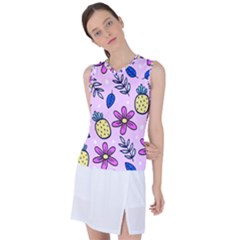 Flowers Petals Pineapples Fruit Women s Sleeveless Sports Top by Maspions