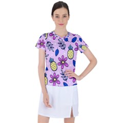 Flowers Petals Pineapples Fruit Women s Sports Top