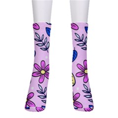 Flowers Petals Pineapples Fruit Crew Socks by Maspions