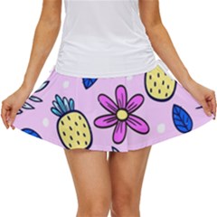 Flowers Petals Pineapples Fruit Women s Skort by Maspions