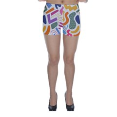 Abstract Pattern Background Skinny Shorts