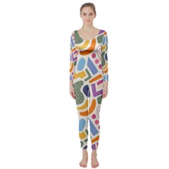 Abstract Pattern Background Long Sleeve Catsuit