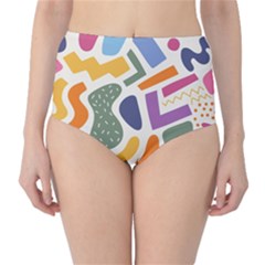 Abstract Pattern Background Classic High-waist Bikini Bottoms