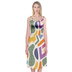 Abstract Pattern Background Midi Sleeveless Dress