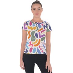 Abstract Pattern Background Short Sleeve Sports Top 