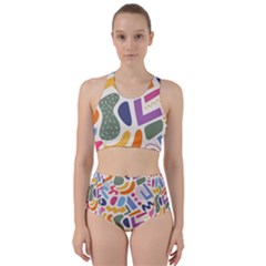 Abstract Pattern Background Racer Back Bikini Set