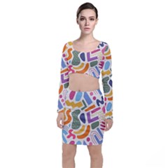 Abstract Pattern Background Top And Skirt Sets