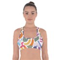 Abstract Pattern Background Cross Back Sports Bra View1