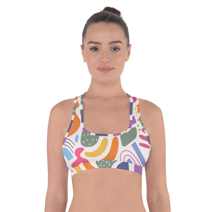 Abstract Pattern Background Cross Back Sports Bra