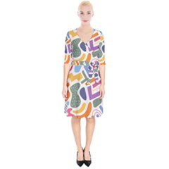 Abstract Pattern Background Wrap Up Cocktail Dress