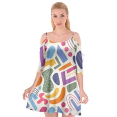 Abstract Pattern Background Cutout Spaghetti Strap Chiffon Dress