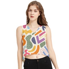 Abstract Pattern Background V-neck Cropped Tank Top