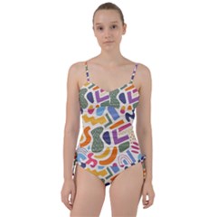 Abstract Pattern Background Sweetheart Tankini Set