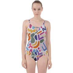 Abstract Pattern Background Cut Out Top Tankini Set