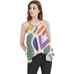 Abstract Pattern Background Flowy Camisole Tank Top