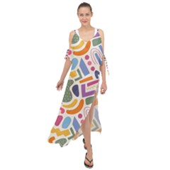 Abstract Pattern Background Maxi Chiffon Cover Up Dress