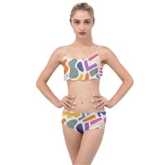 Abstract Pattern Background Layered Top Bikini Set