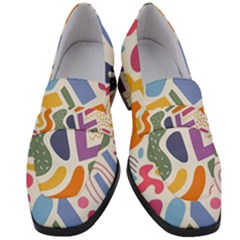 Abstract Pattern Background Women s Chunky Heel Loafers