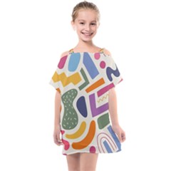 Abstract Pattern Background Kids  One Piece Chiffon Dress