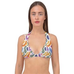 Abstract Pattern Background Double Strap Halter Bikini Top