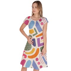 Abstract Pattern Background Classic Short Sleeve Dress