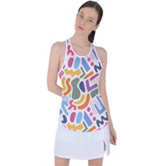 Abstract Pattern Background Racer Back Mesh Tank Top