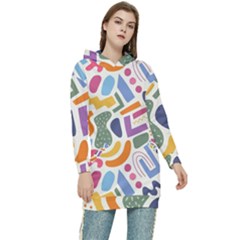 Abstract Pattern Background Women s Long Oversized Pullover Hoodie